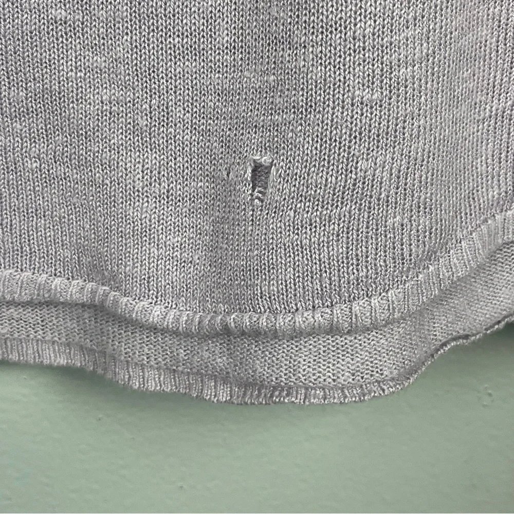 J.Jill light purple linen rayon knit open front waterfall vest shrug, large.
